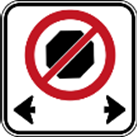 No stopping traffic sign graphic