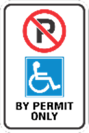 Disabled person parking space traffic sign graphic