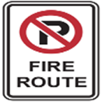 Fire route traffic sign graphic