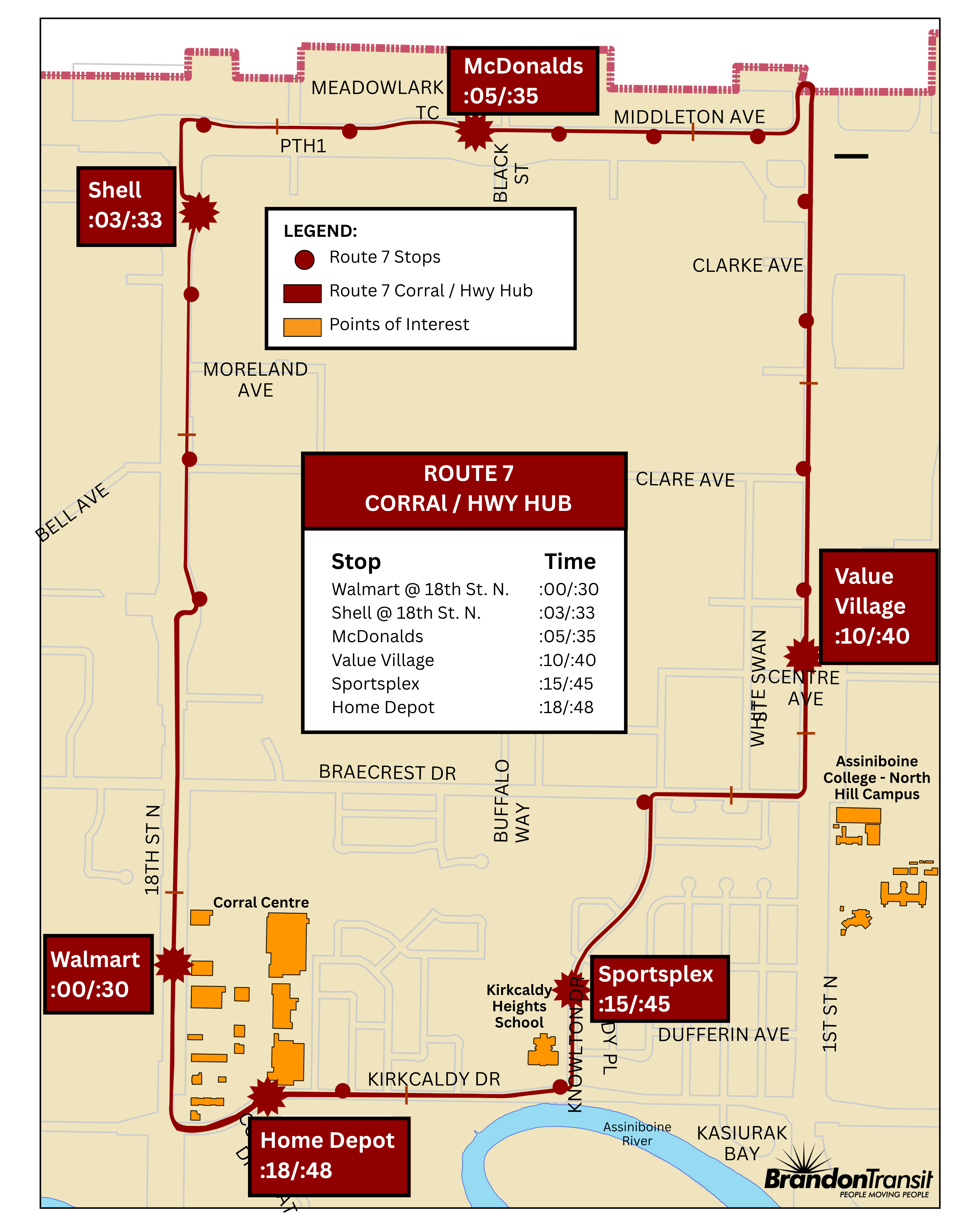 Transit Route 7 Corral / HWY Hub