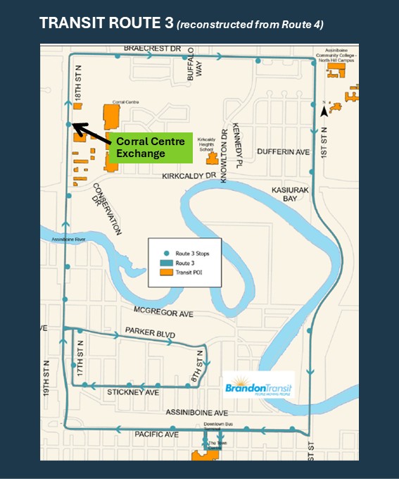 Map of Transit Route 3