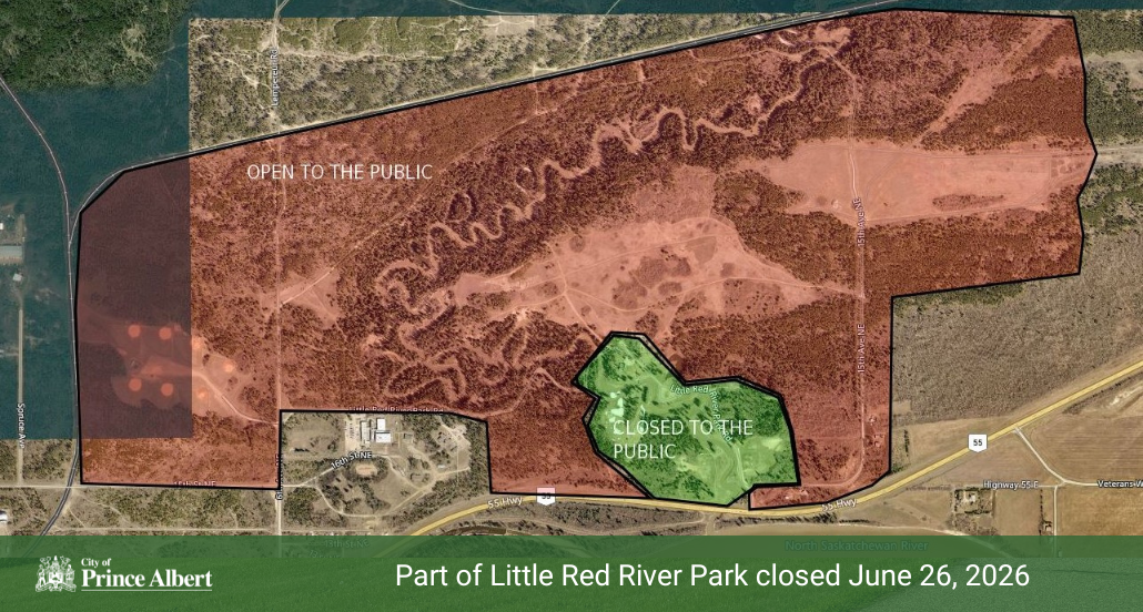 Map of Closed areas of Little Red River Park for June 26