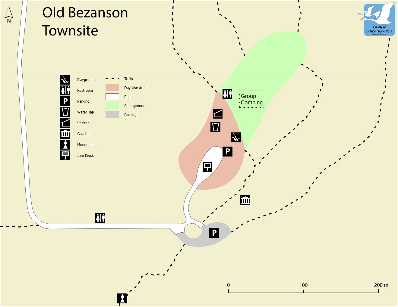 Old Bezanson Townsite Site Map