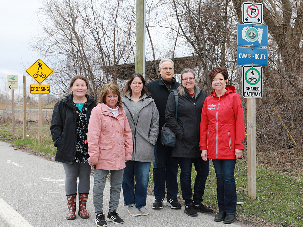 Essex County Accessibility Advisory Committee members on the CWATS multi-use trail along County Road 2.