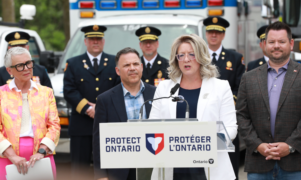 CAO Sandra Zwiers speaks at the MNR press conference