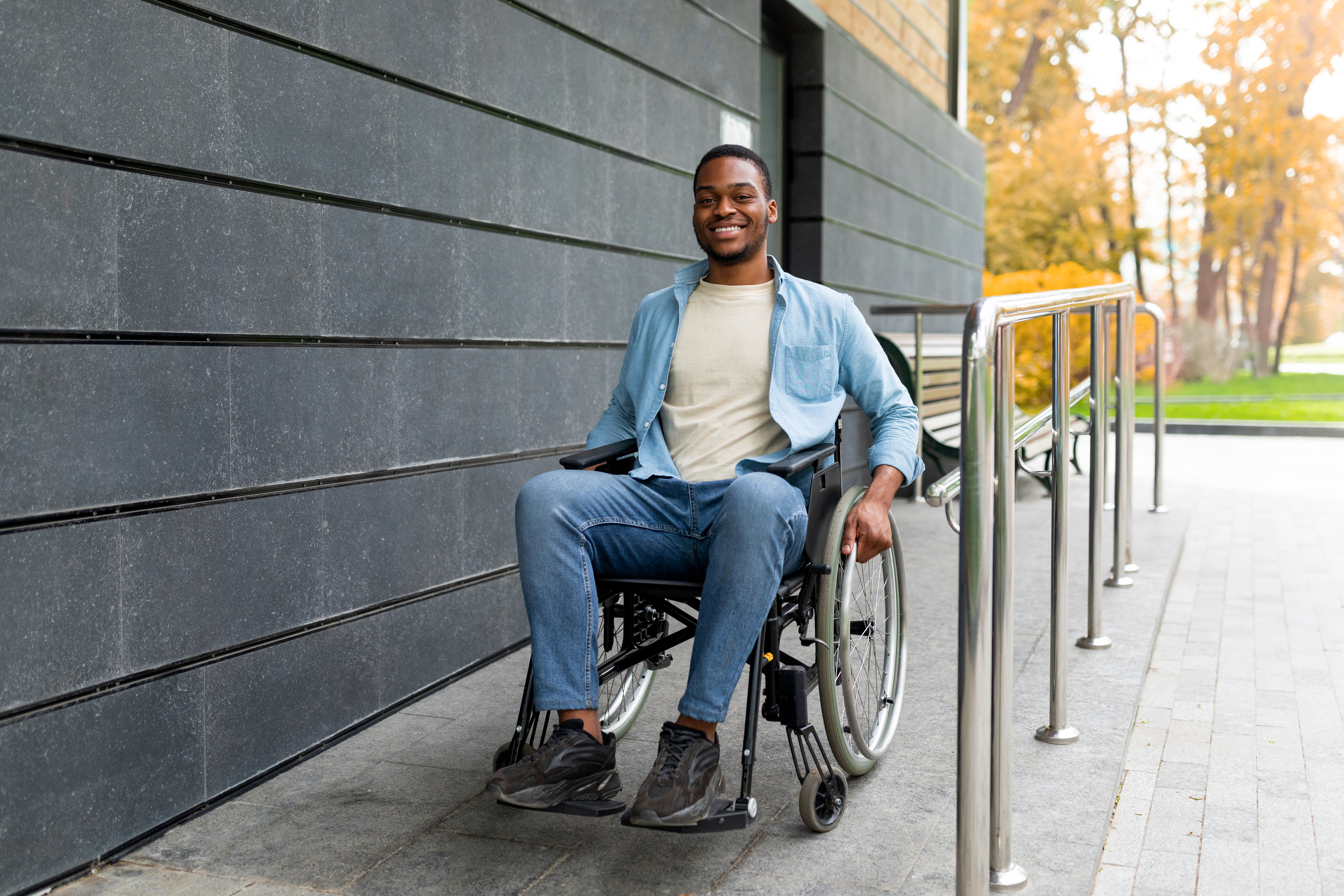 A man in a wheelchair
