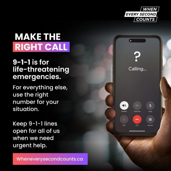 Make the Right Call graphic only call 9-1-1 in emergency situations