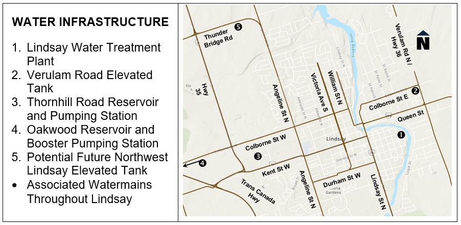 Map of Lindsay Water Infrastructure