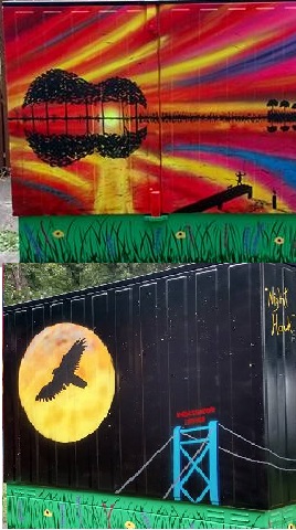 Bell Box Mural - Rythm of Nature & Night Hawk