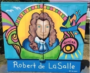 Bell Box Mural - Rene-Robert Cavelier, Sieur de La Salle