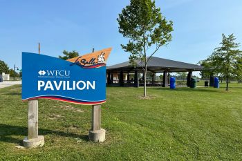 Pavilion Park sign.