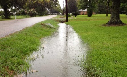 Ditch full of water.