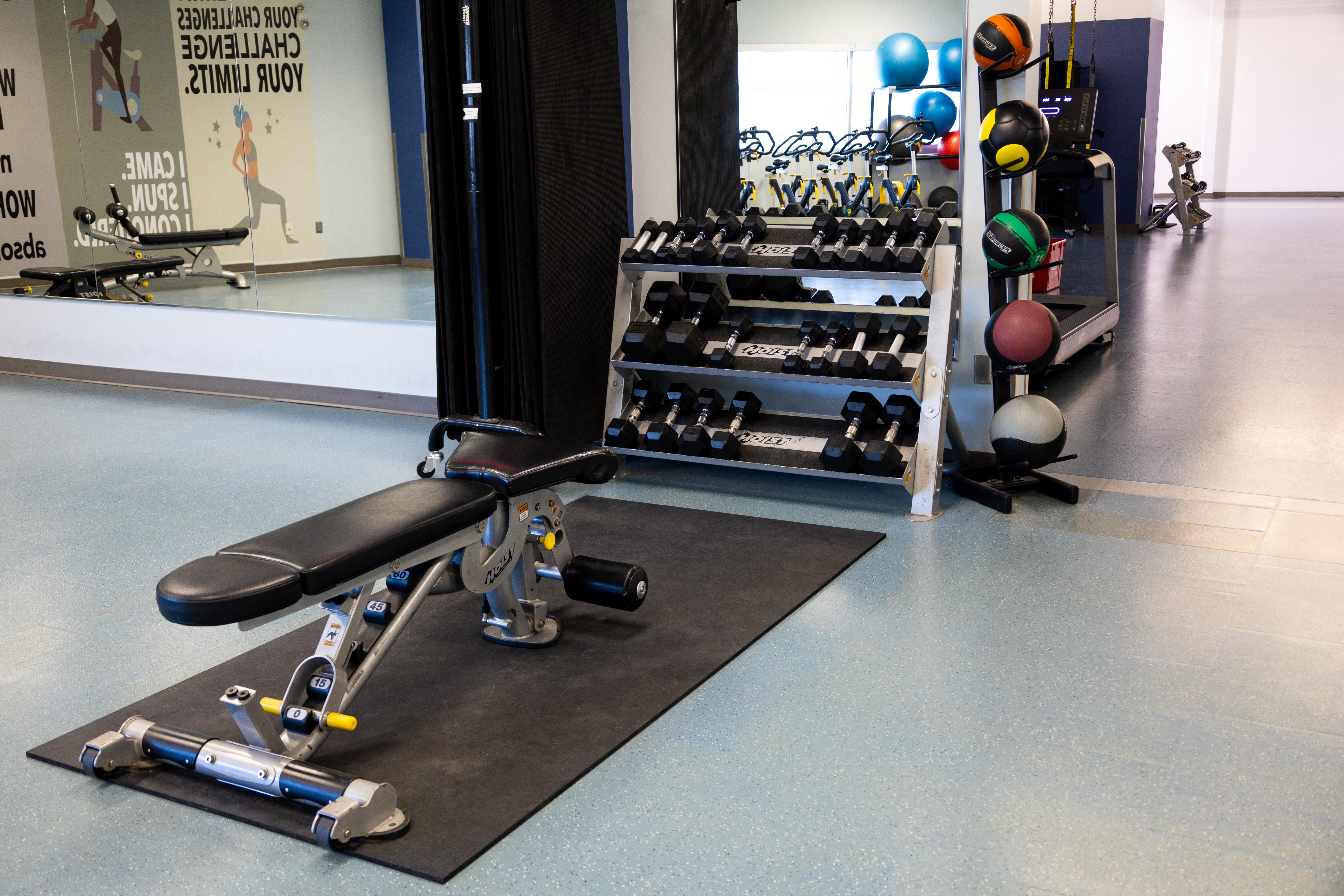 Gym equipment at the Vollmer Fitness Centre.
