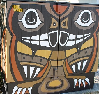 Bell Box Mural - Milkweed and Monarch