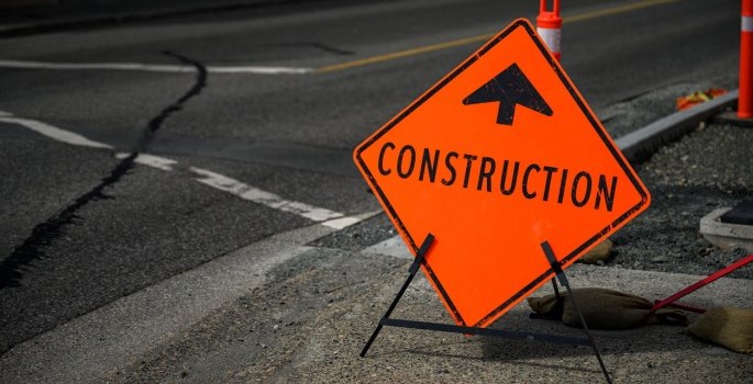  Construction Ahead Sign.