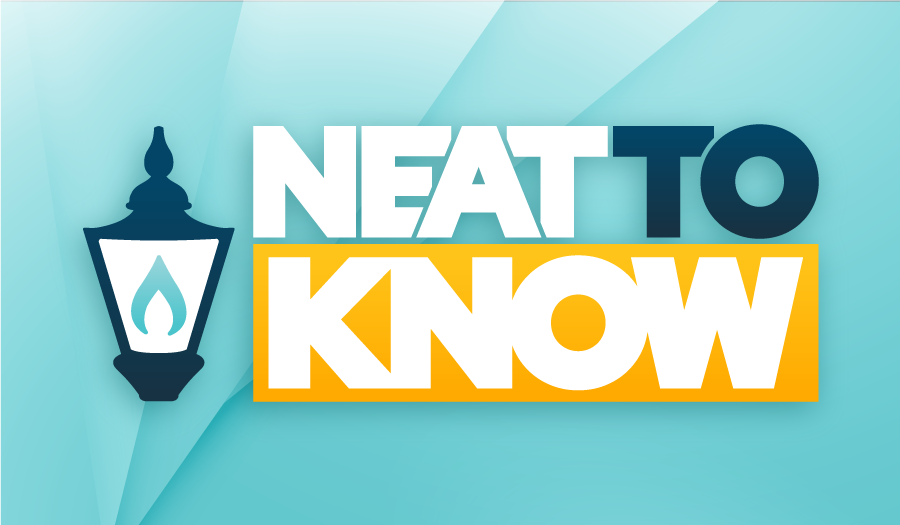 The words "Neat to Know" over a cyan blue background with a gaslamp element to denote the City of Medicine Hat