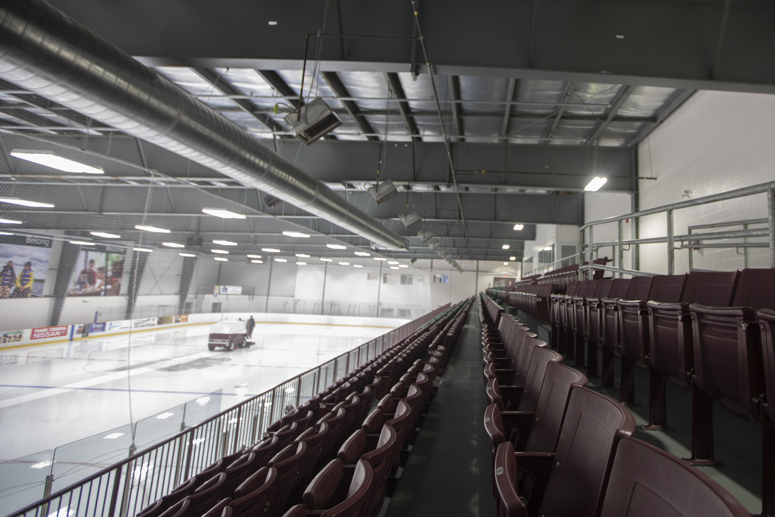 Ice pad at Healthy Planet Arena, including spectator seating