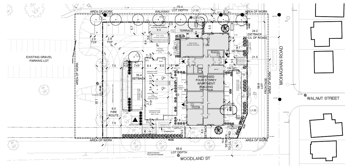 Site map plan of the proposed changes to 1545 Monaghan Road