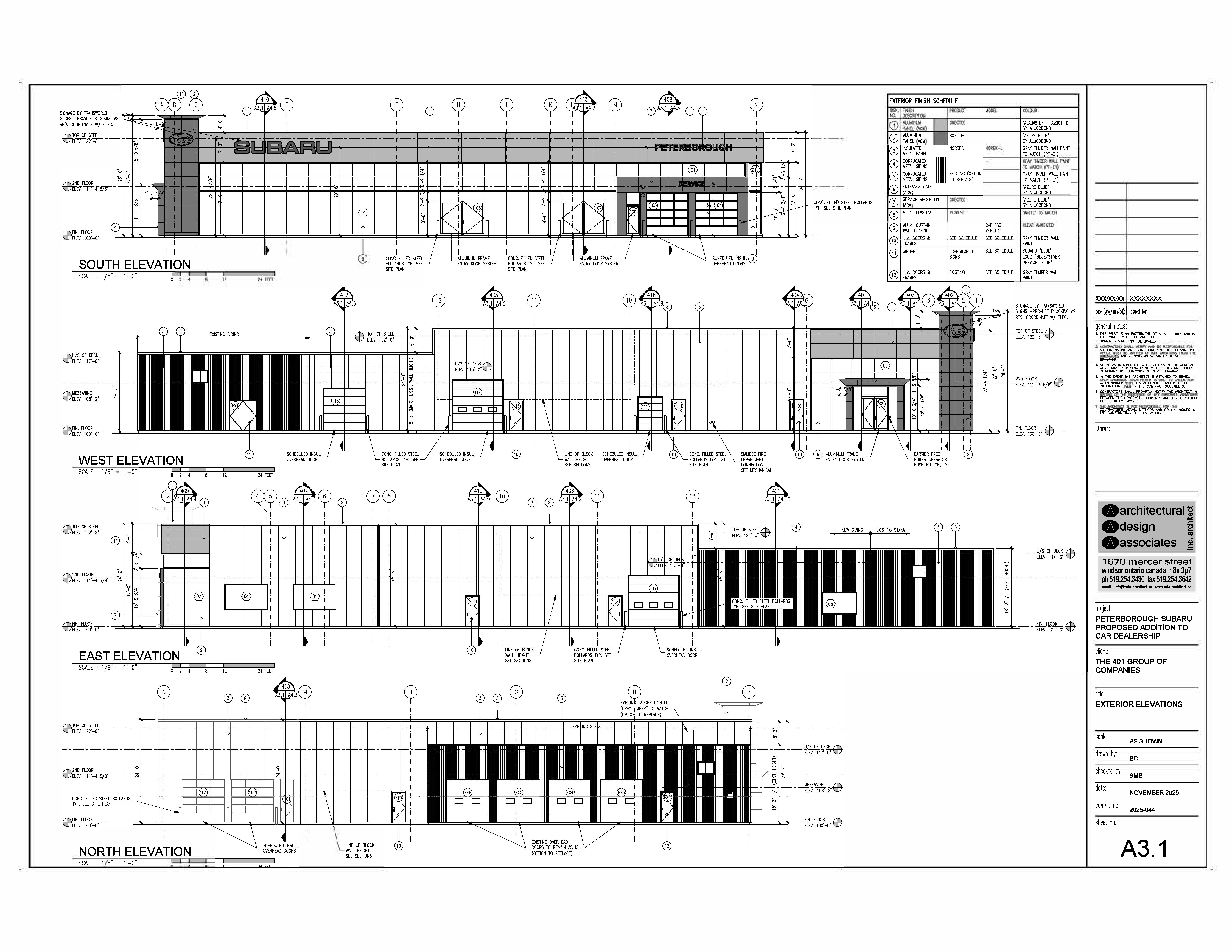 Subaru Elevation Plan