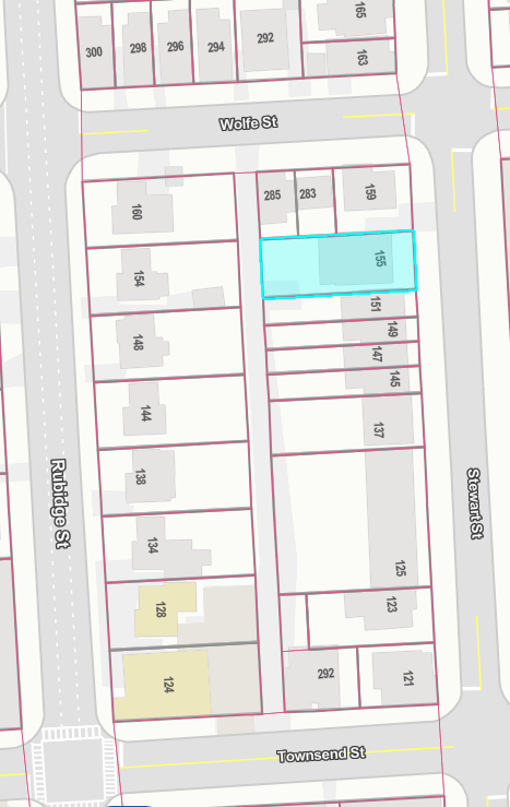 Location map of 155 Stewart St, Peterborough