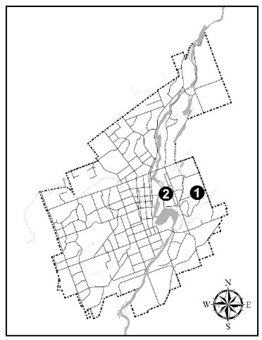 Key map of City with properties indicated