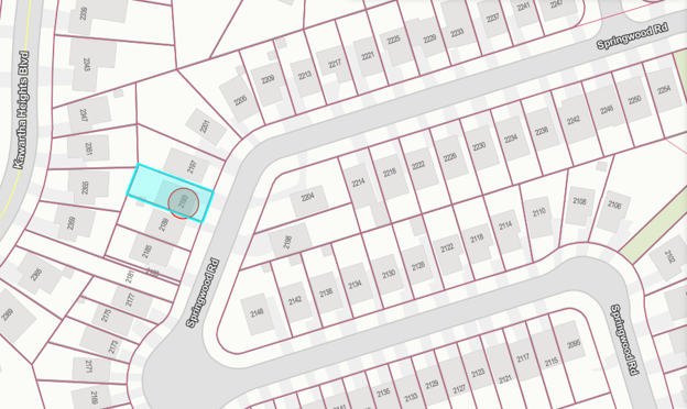Location map of 2193 Springwood Rd, Peterborough