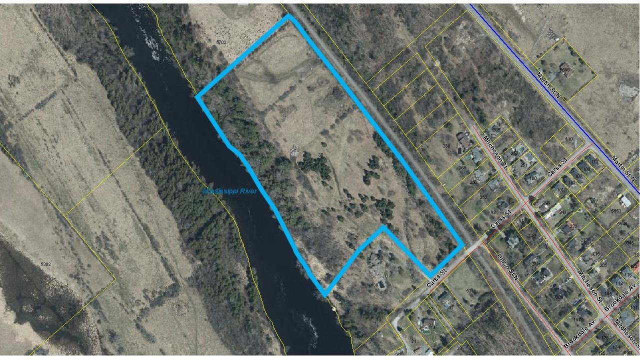 Satellite map showing 38 Carss Street, Municipality of Mississippi Mills