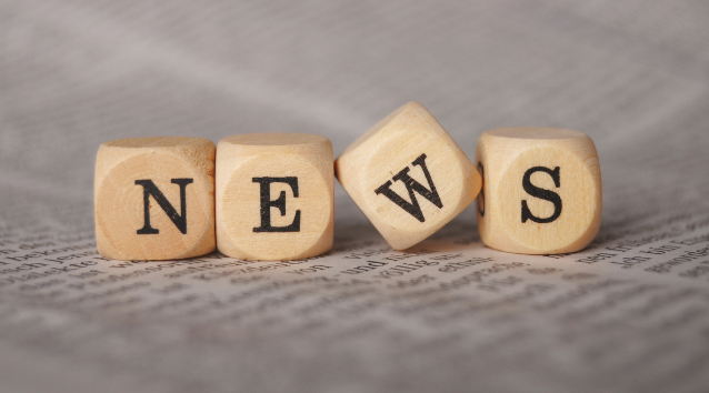 news spelled out in blocks