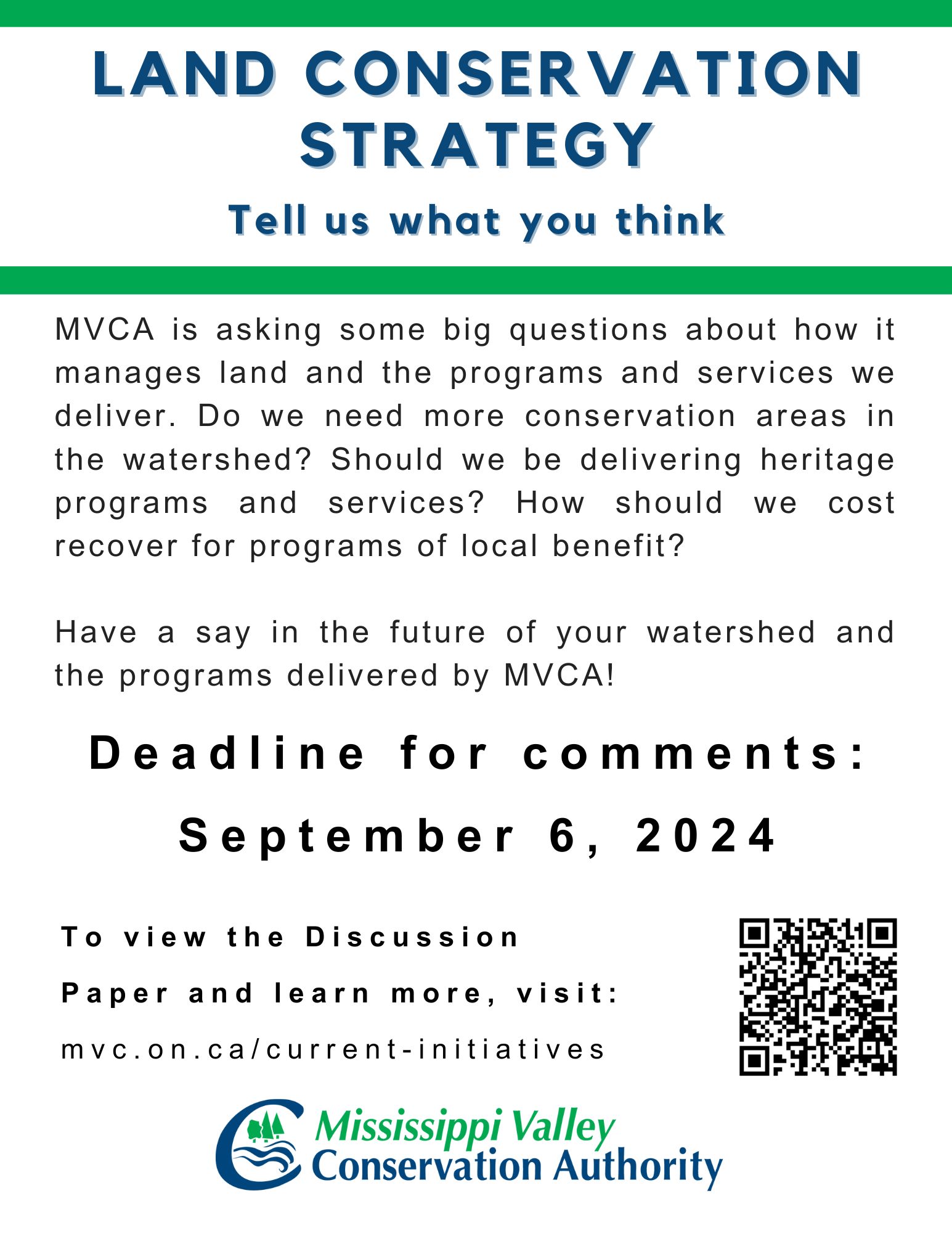 Graphic advertising Mississippi Valley Conservation Authority Land Conservation Strategy