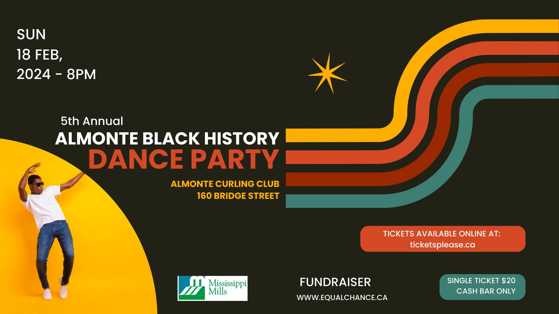 Graphic advertising Almonte Black History Dance Party