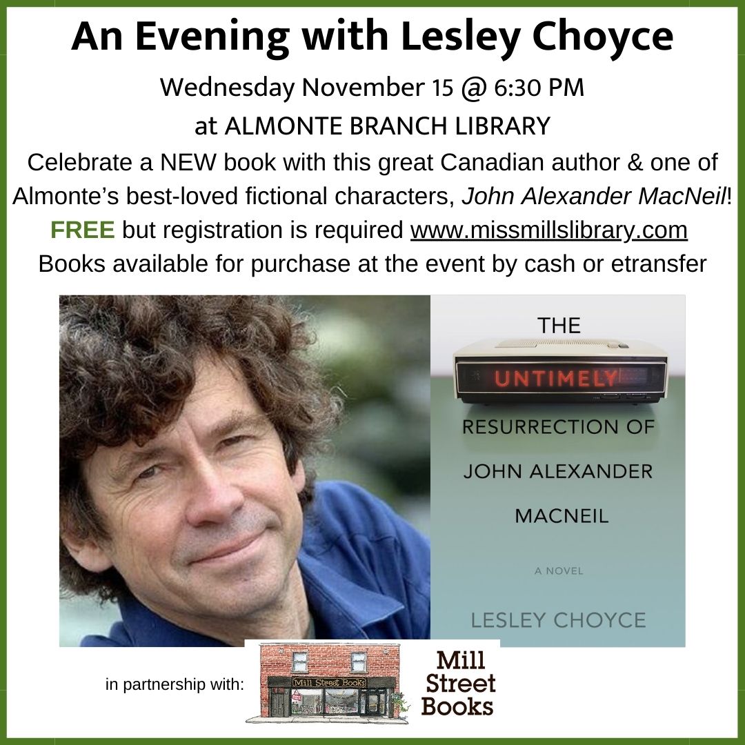 Evening with Author Lesley Choyce poster