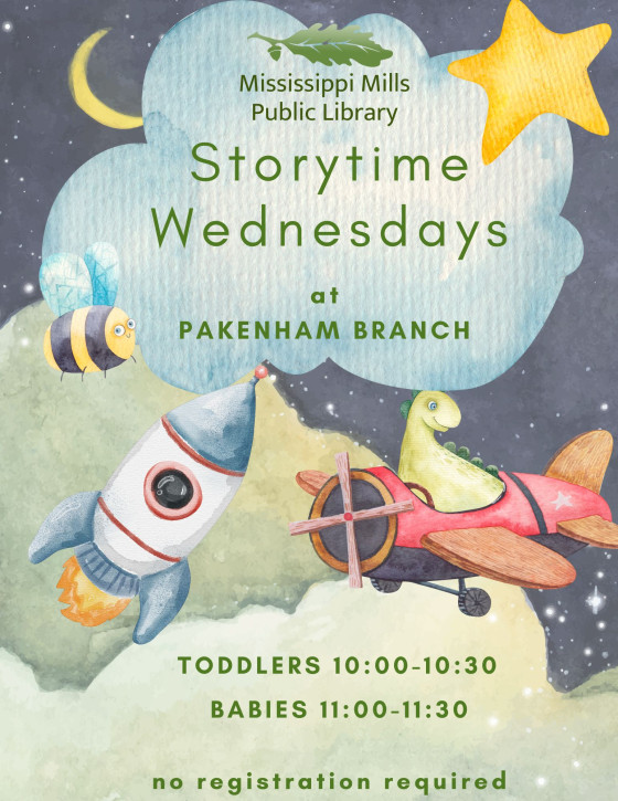 Graphic promoting MMPL's Storytime Wednesdays
