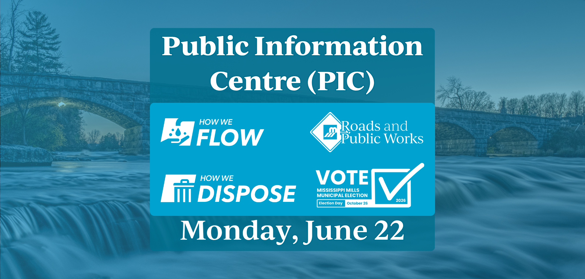 Text reads "Public Information Centre (PIC), Monday, June 22"