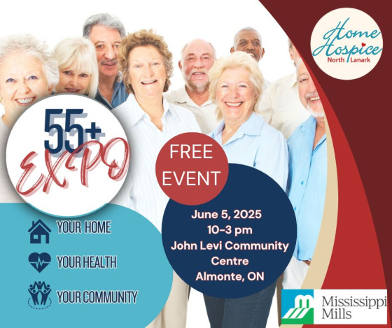 Graphic promoting 55+ Expo in Mississippi Mills