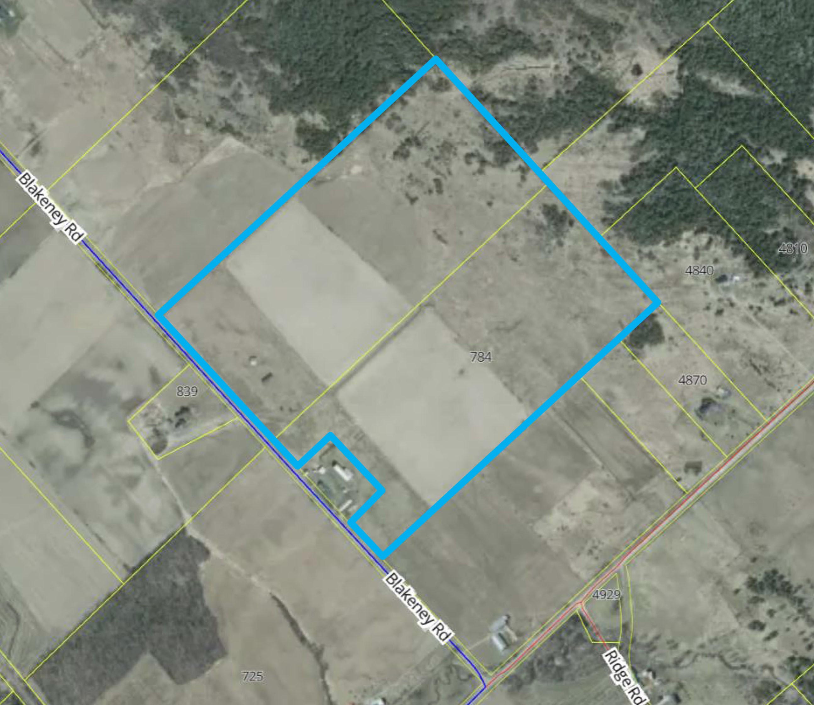 Satellite view of 784 Blakeney Road, Pakenham Ward, Municipality of Mississippi Mills