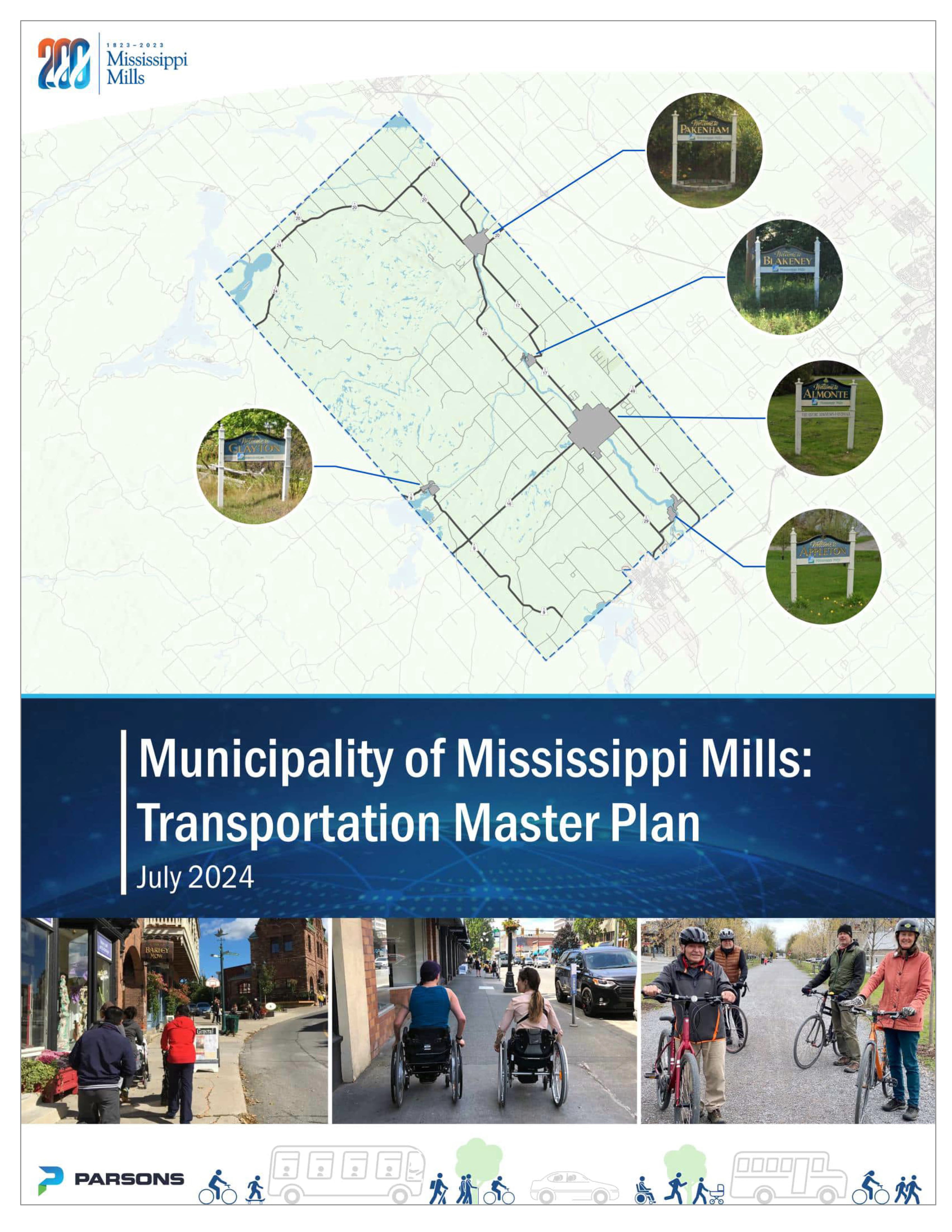 Cover page of Mississippi Mills Transportation Master Plan - July 2024