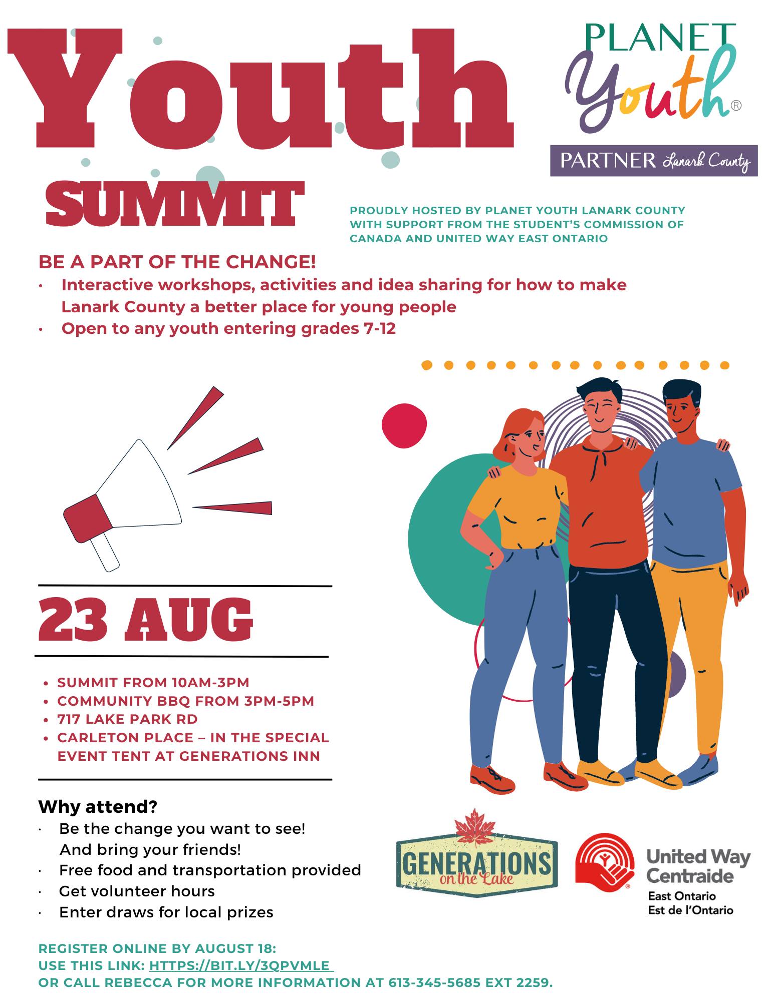 Poster advertising Planet Youth Lanark County Youth Summit