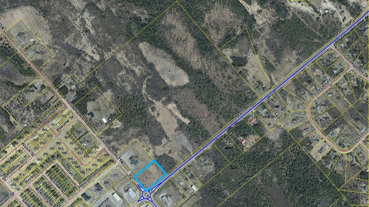 Satellite map showing 5012 March Road, Municipality of Mississippi Mills