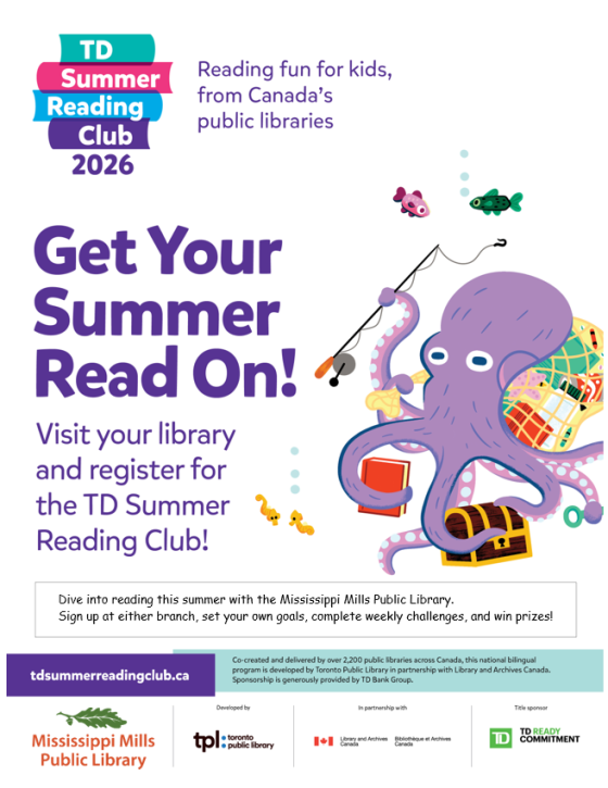 Poster promoting the TD Summer Reading Club 2026 program