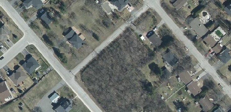 Overhead view of King and Argyle Street, Almonte