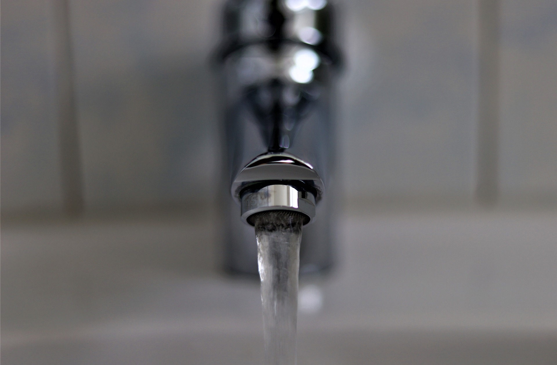 Water runs from faucet