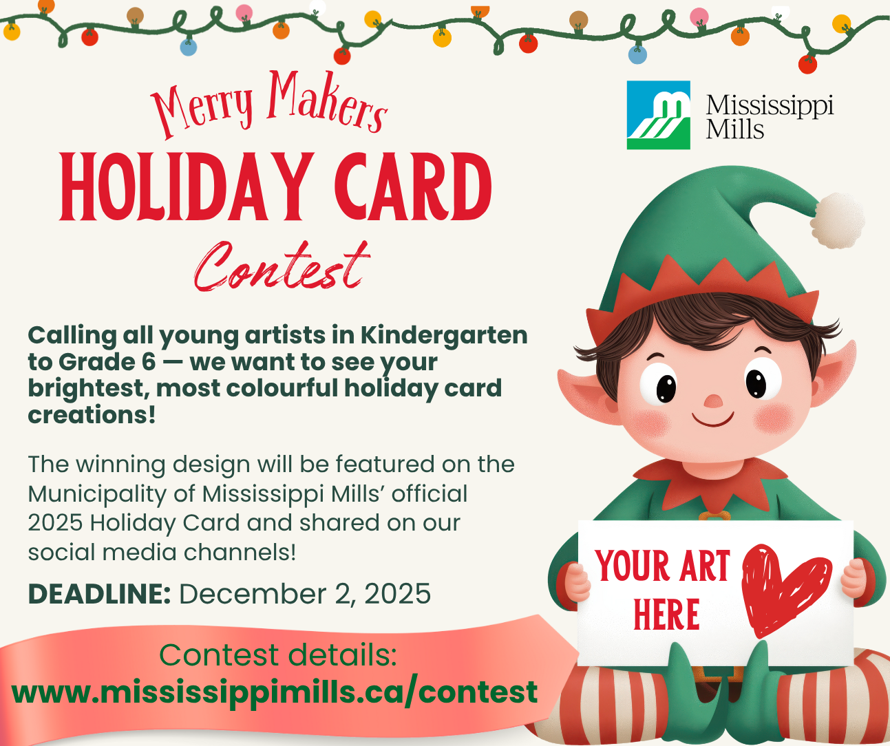 Graphic promoting Merry Makers Holiday Card Contest