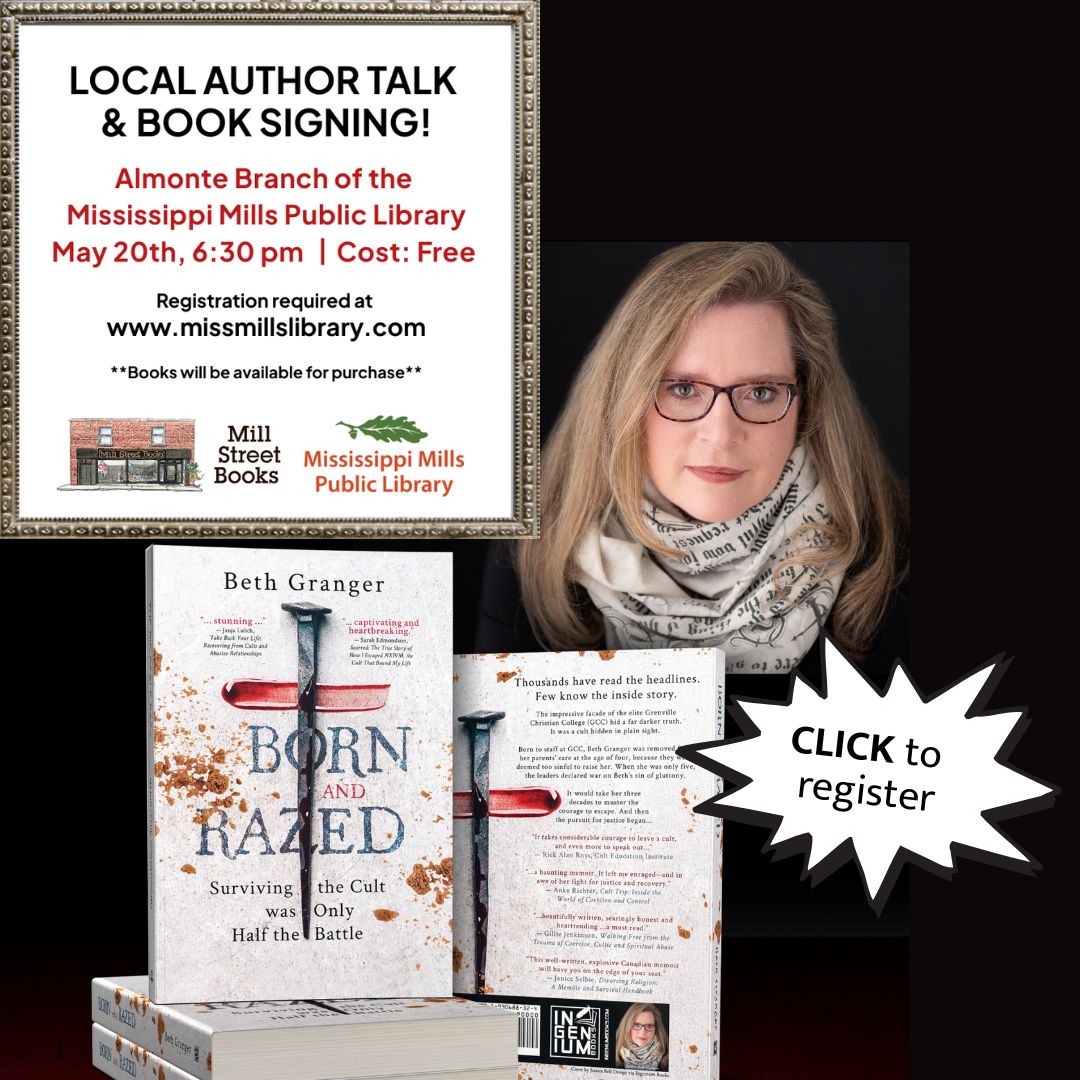 Graphic promoting author talk and book signing at MMPL May 20