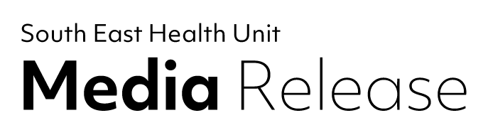 Black text logo reading 'South East Health Unit Media Release'