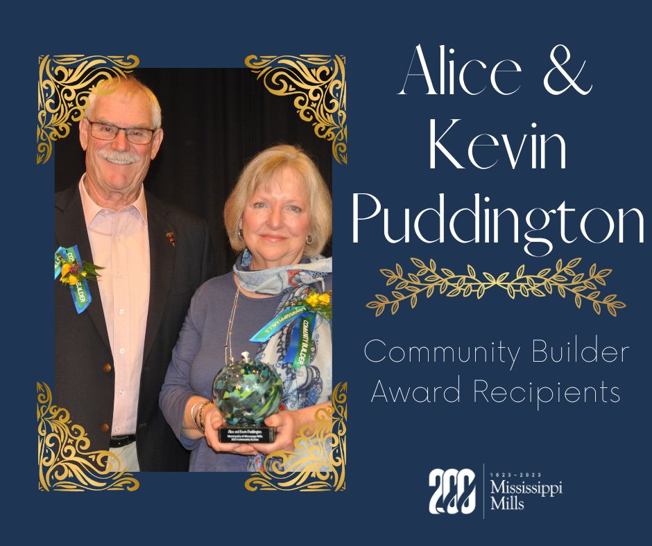 Couple accepting award graphic