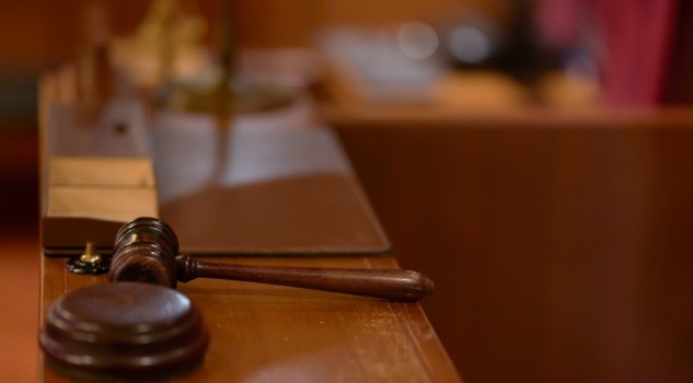 Gavel on table