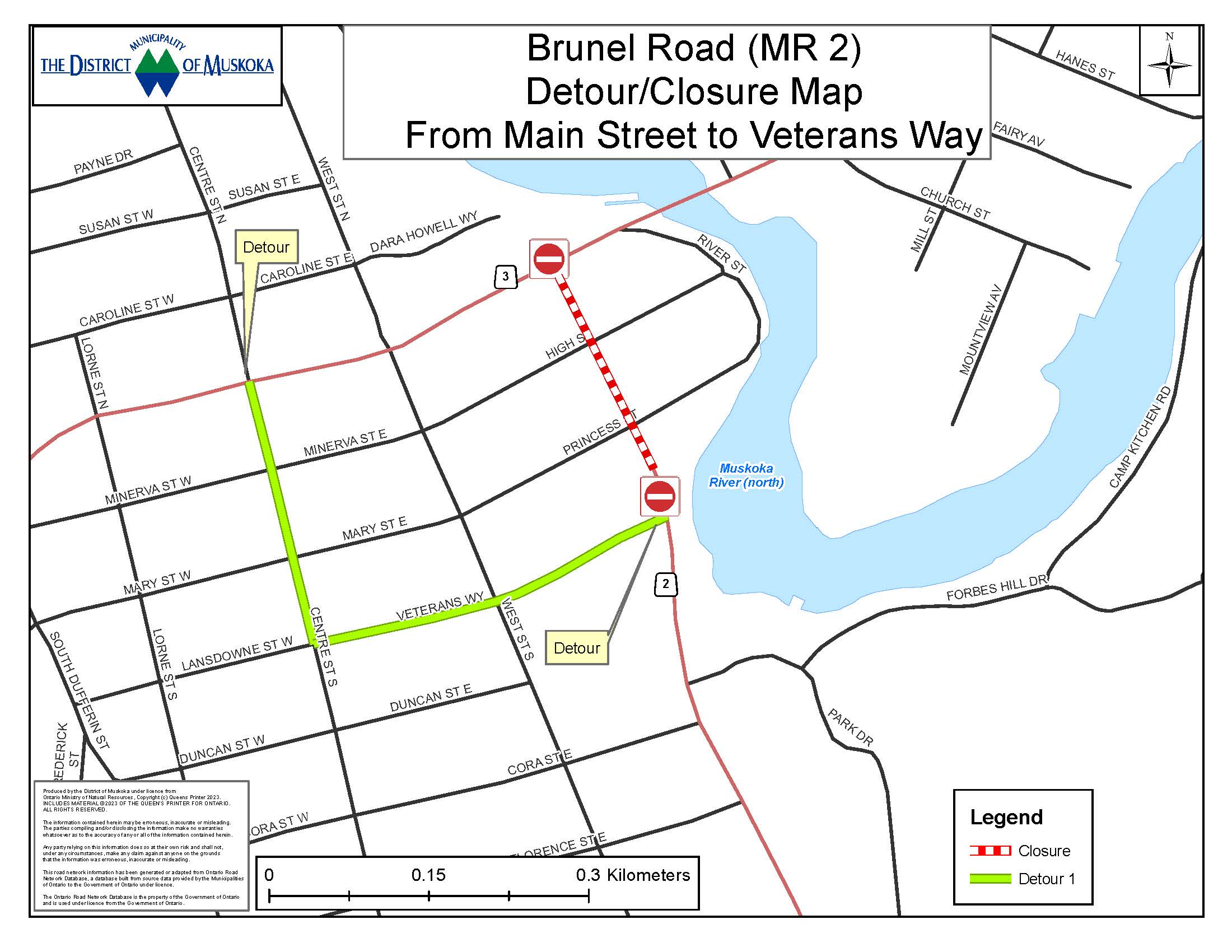 Brunel Rd Closure Detour Map