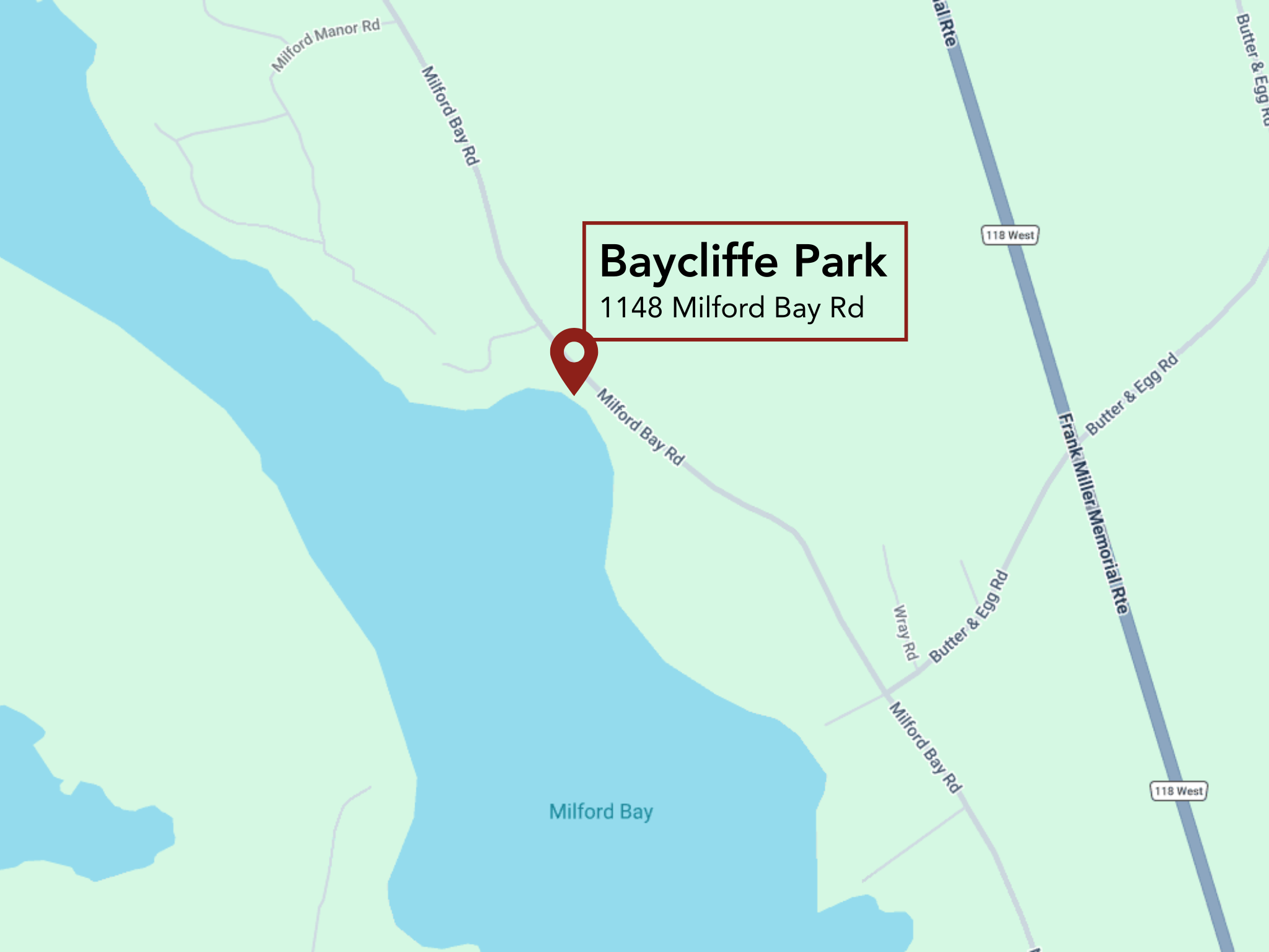 aerial view of baycliffe park