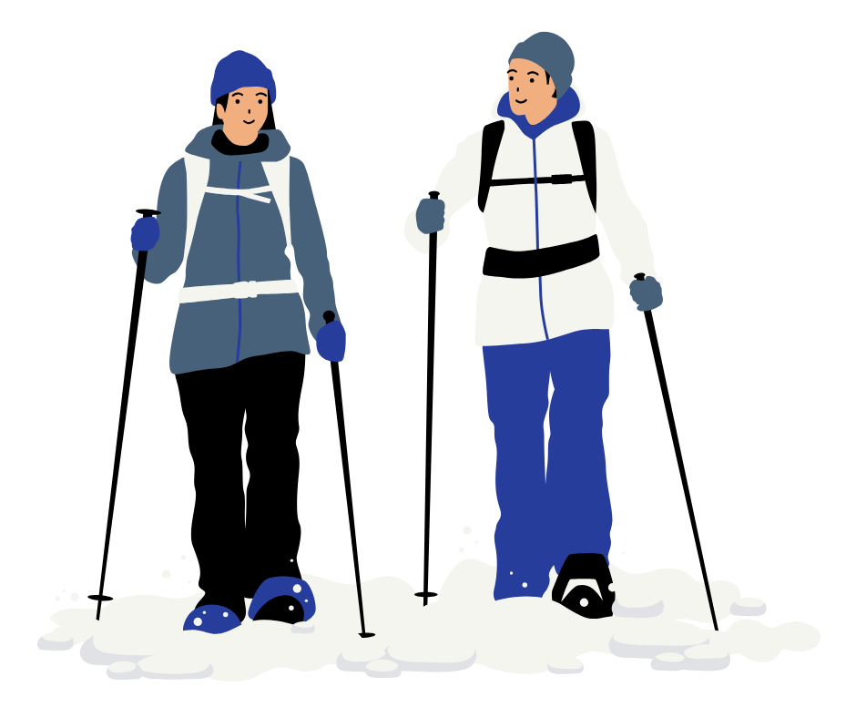 Snowshoers cartoon