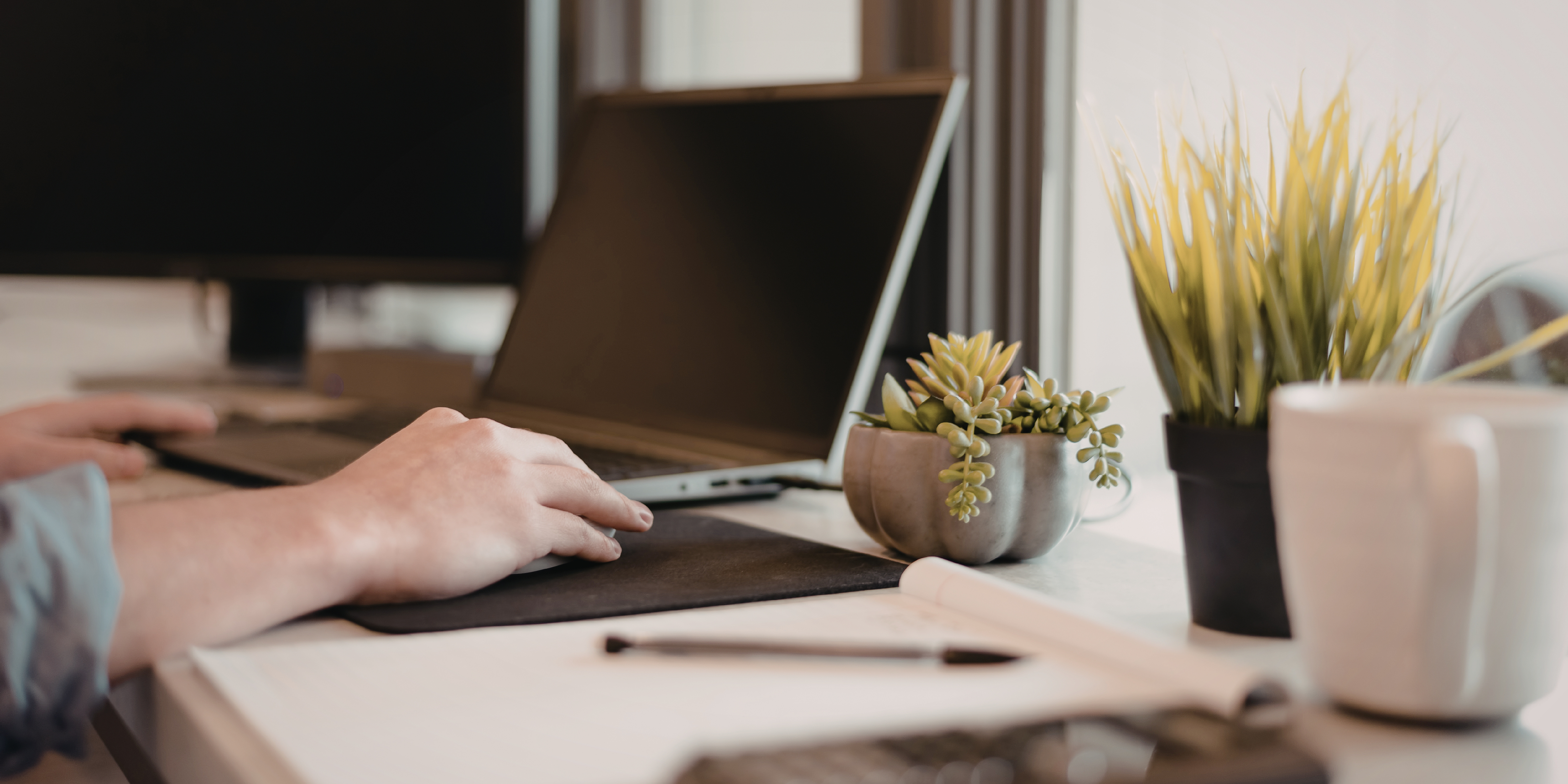 Person working on the computer